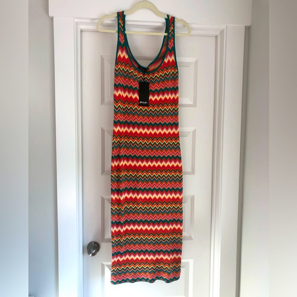 Nasty Gal Stripe Knitted Midi Dress w/ Tags - Picture 1 of 7